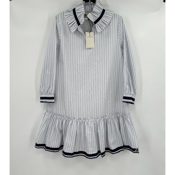 Tuckernuck Women's Grosgrain Trim Oxford Stripe Bouvier Dress sz S NWT - Picture 1 of 5